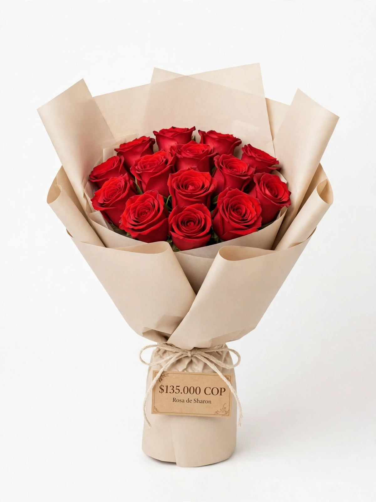 Bouquet De Rosas Romántico en Estilo Kraft 🌹📜