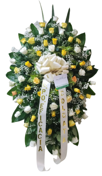 Arreglo fúnebre con rosas de diferentes colores 💐🕊️